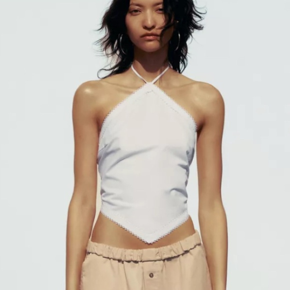 Zara KNOTTED HALTERNECK TOP